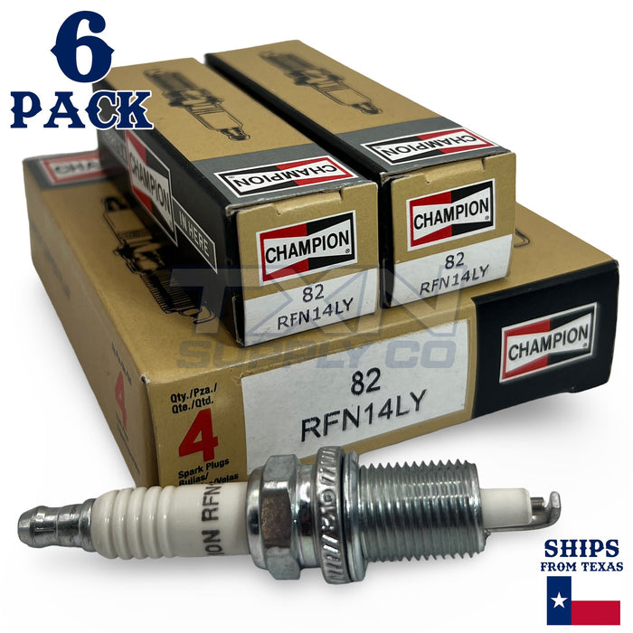 Champion 82 Copper Plus Spark Plugs RFN14LY - 6 Pack