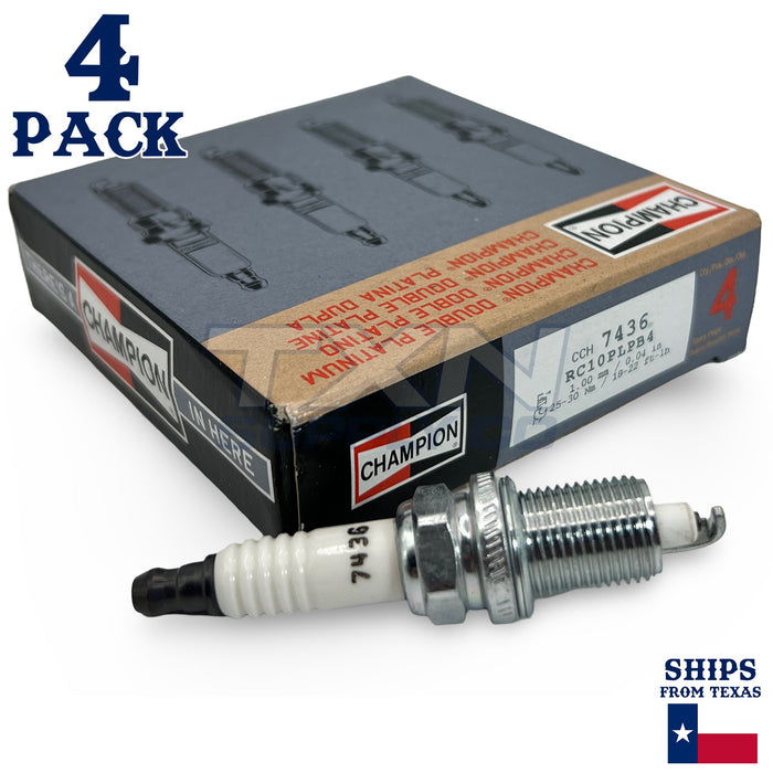 Champion 7436 Double Platinum Spark Plugs RC10PLPB4 - 4 Pack