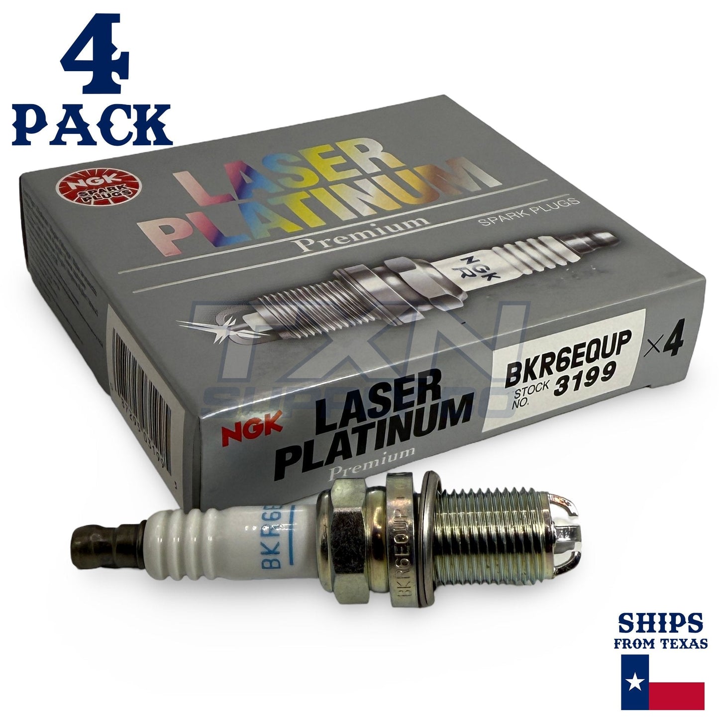 4 Pack NGK V-Power 3199 Spark Plugs BKR6EQUP  ps