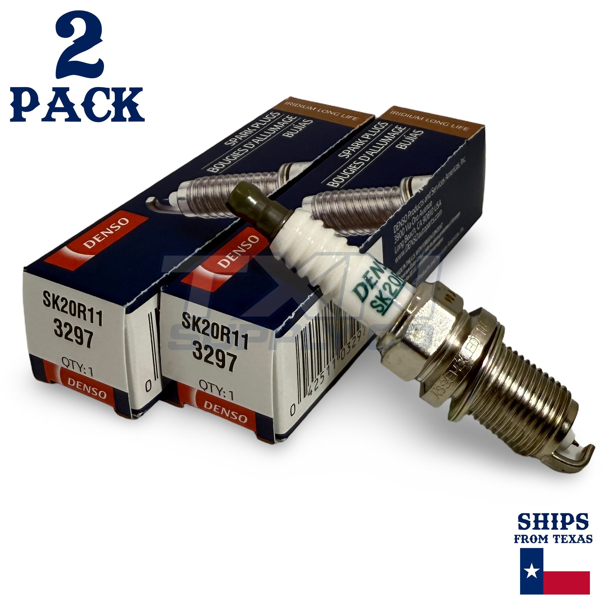 2 Pack Denso 3297 Iridium Long Life Spark Plugs SK20R11 ps