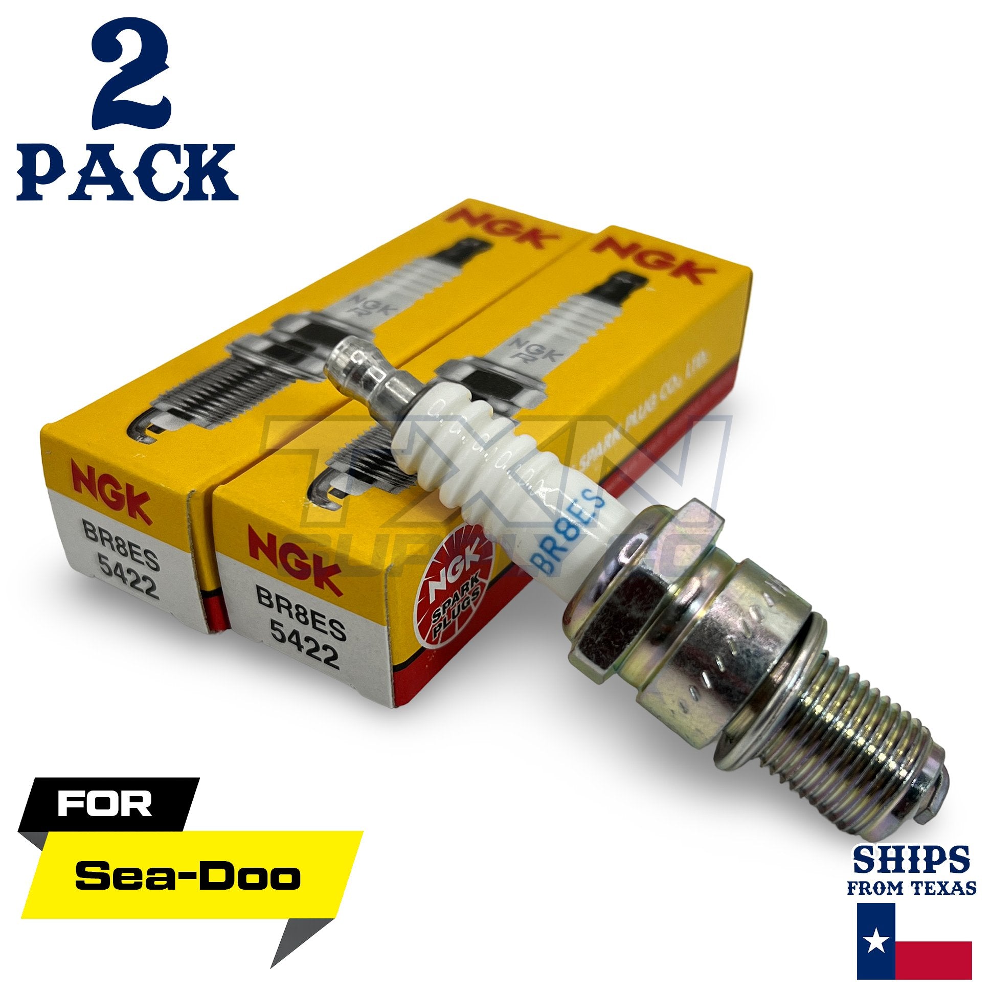 2 NGK Spark Plugs - For 3D - RFI Sea-Doo Watercraft