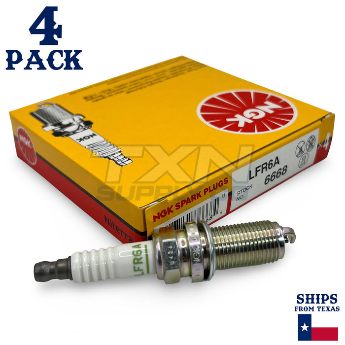 NGK 6668 Spark Plug LFR6A - 4 Pack - For Watercraft FX FZR FZS VX VXR VXS