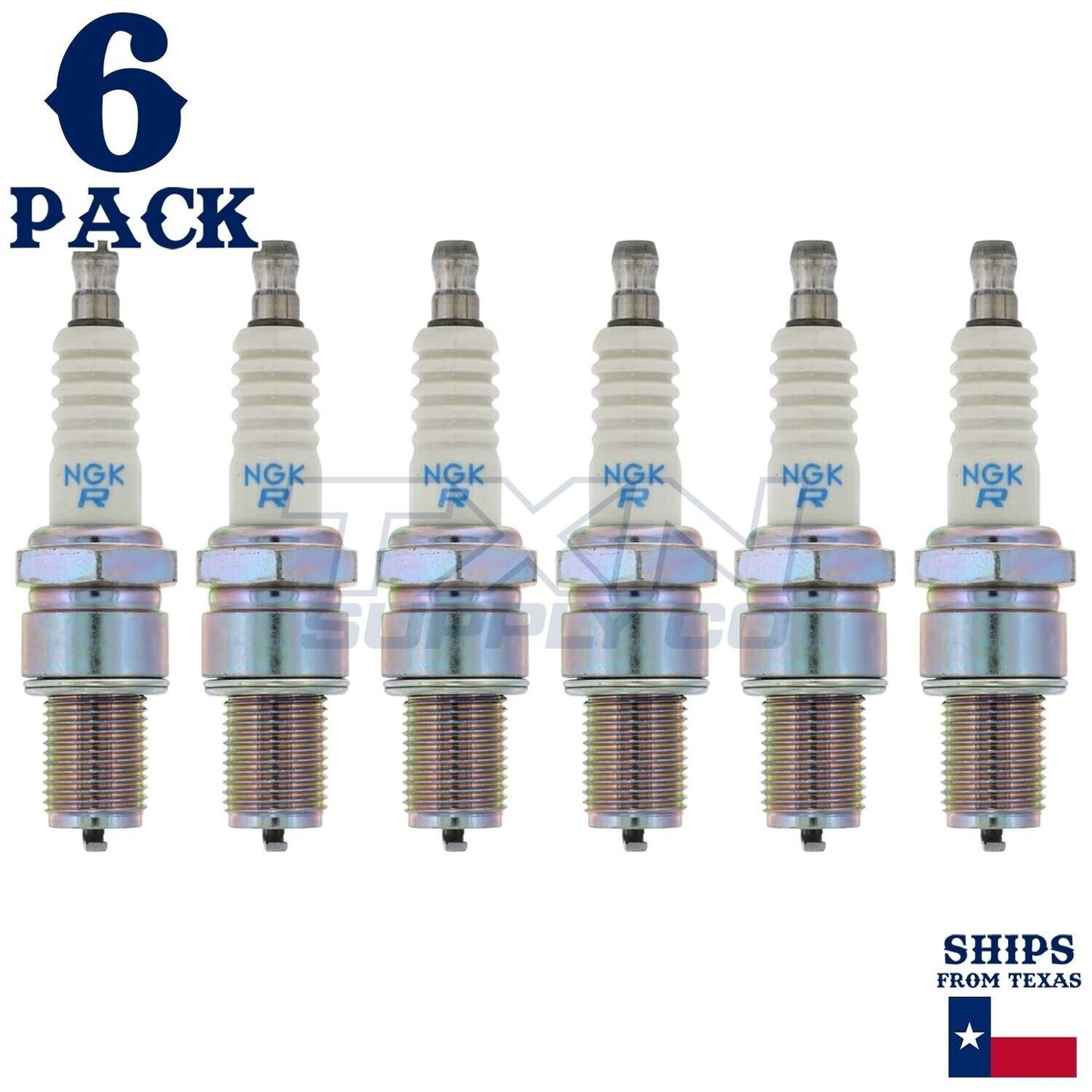 6 Pack NGK V-Power 5722 Spark Plugs BR9ES ps