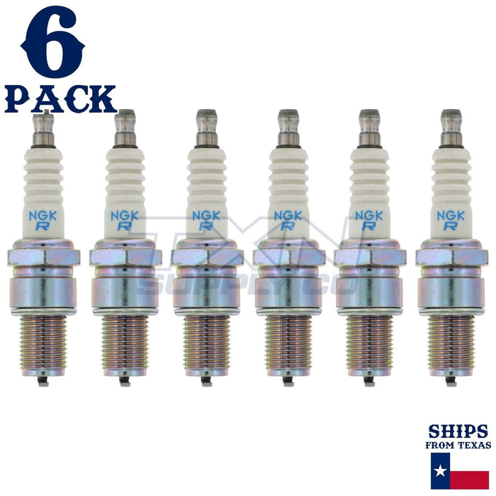 6 Pack NGK V-Power 5722 Spark Plugs BR9ES ps