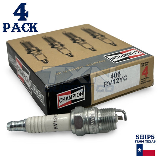 Champion RV12YC (406) Copper Plus Spark Plug, Pack of 4