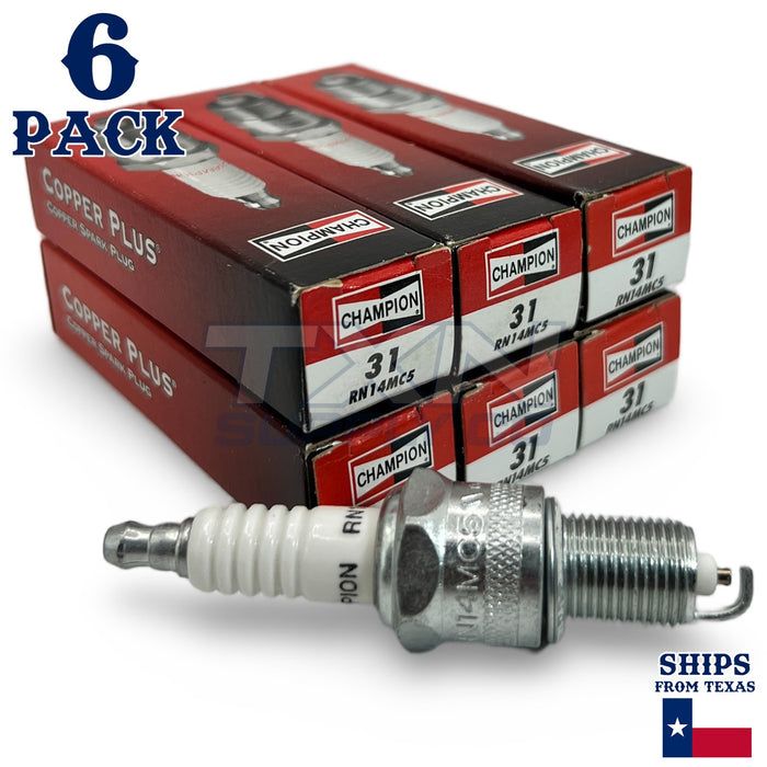 Champion 31 Copper Plus Spark Plugs RN14MC5- 6 Pack