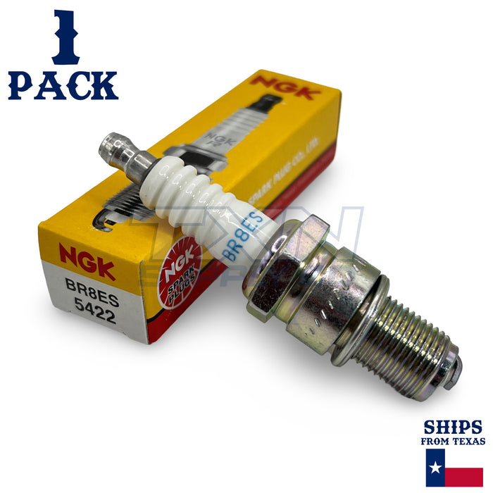 NGK 5422 Spark Plug BR8ES - 1 Pack - For 1989-2008 Trail Blazer Boss Xplorer Scrambler Xpress Indy 250 340 400 3070156 Polaris OEM