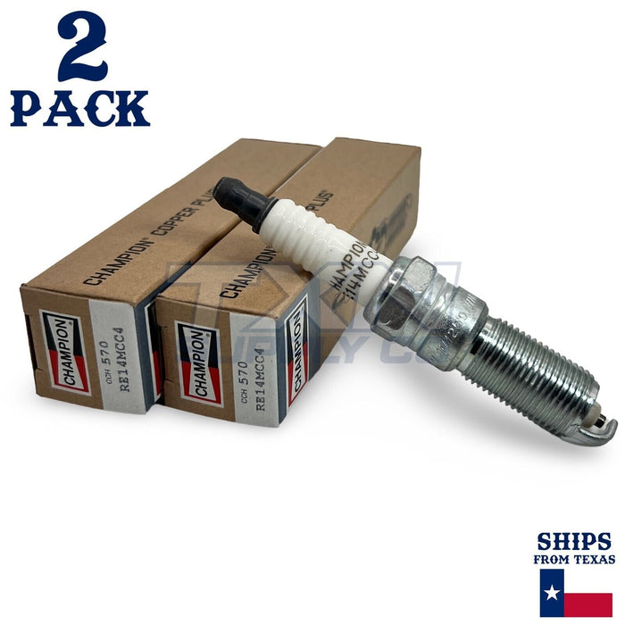 Champion Copper Plus 570 Spark Plugs for RE14MCC4 - 2 Pack