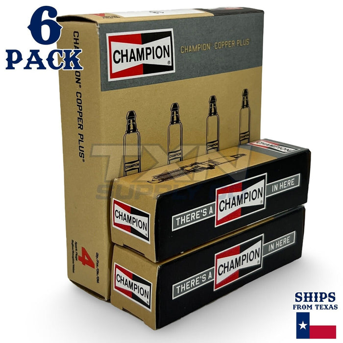6 Pack Champion Copper Plus Spark Plugs for 1996-1999 GMC P3500 4.3L V6 ps