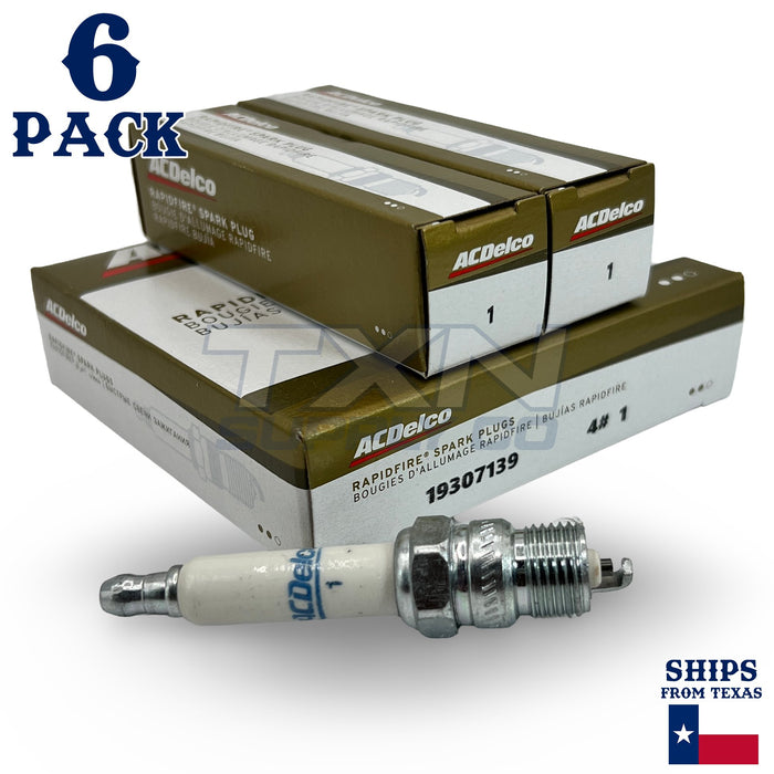 6 Pack GM ACDelco #1 RAPIDFIRE Platinum Spark Plugs ps