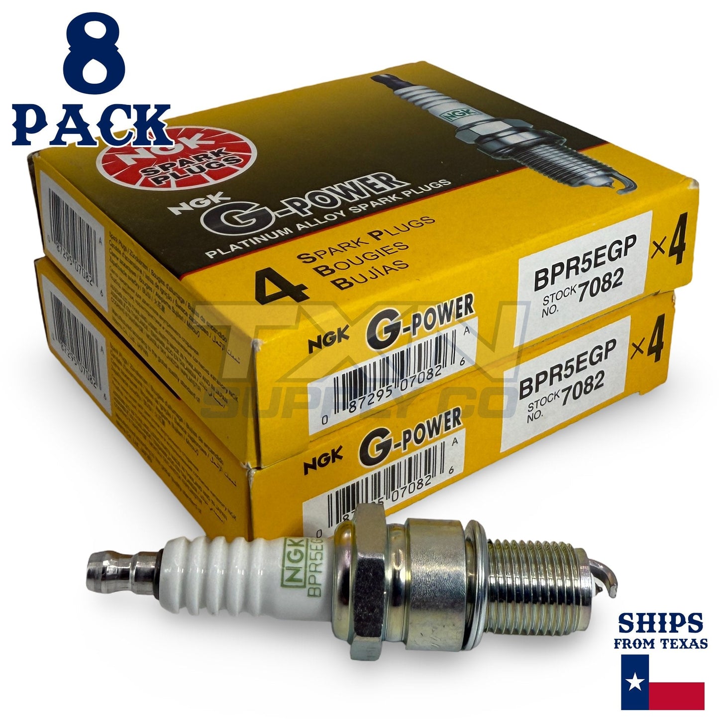 8 Pack NGK G-Power 7082 Spark Plugs BPR5EGP ps
