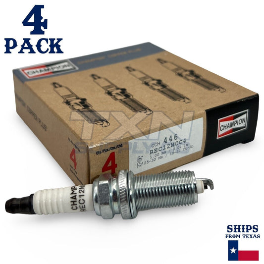 Champion 446 Copper Plus Spark Plugs REC12MCC4 - 4 Pack