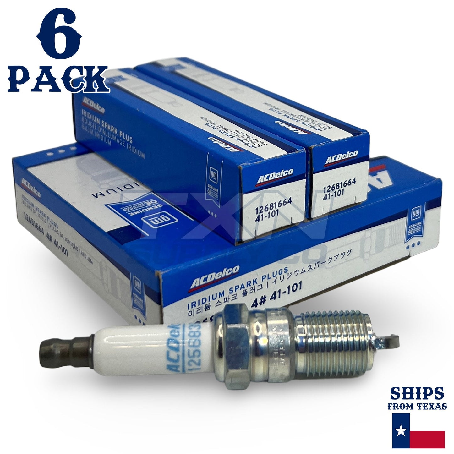 6 Pack Genuine GM ACDelco Iridium Spark Plug 41-101 ps