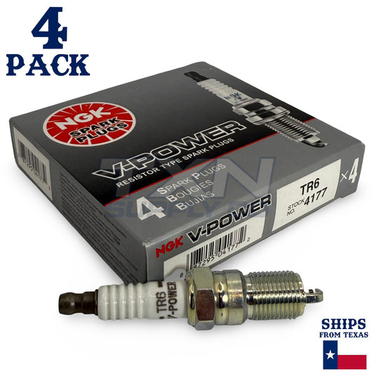 4 Pack NGK V-Power 4177 Spark Plugs TR6 ps