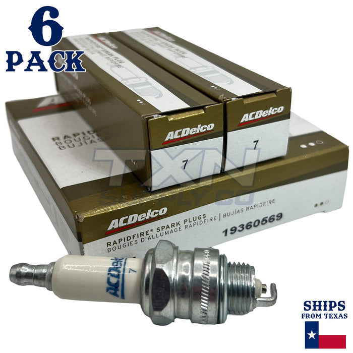 6 Pack GM ACDelco #7 RAPIDFIRE Platinum Spark Plugs 19360569 ps