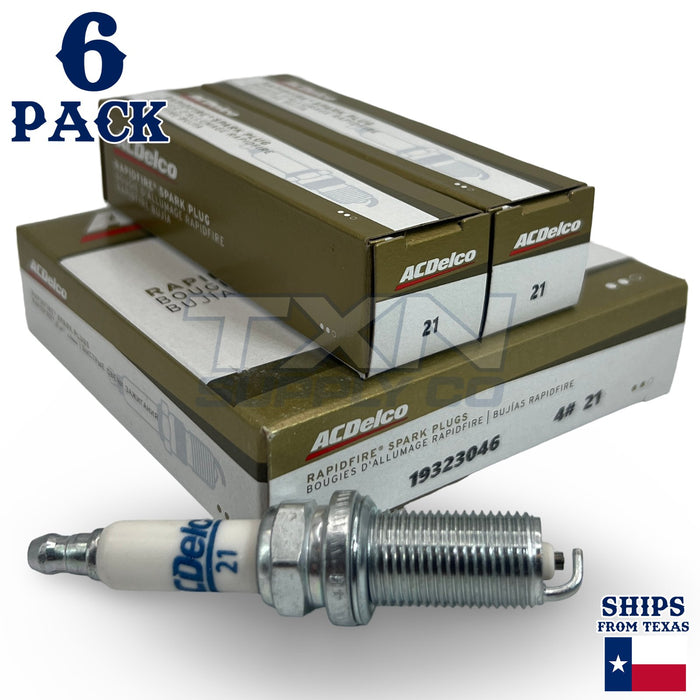 6 Pack GM ACDelco #21 RAPIDFIRE Platinum Spark Plugs ps