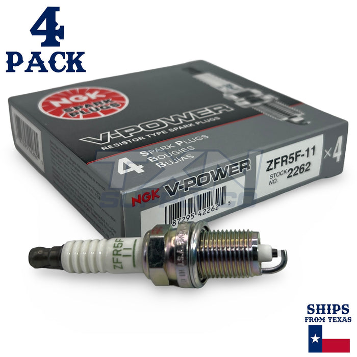 4 Pack NGK V-Power 2262 Spark Plugs ZFR5F-11 ps
