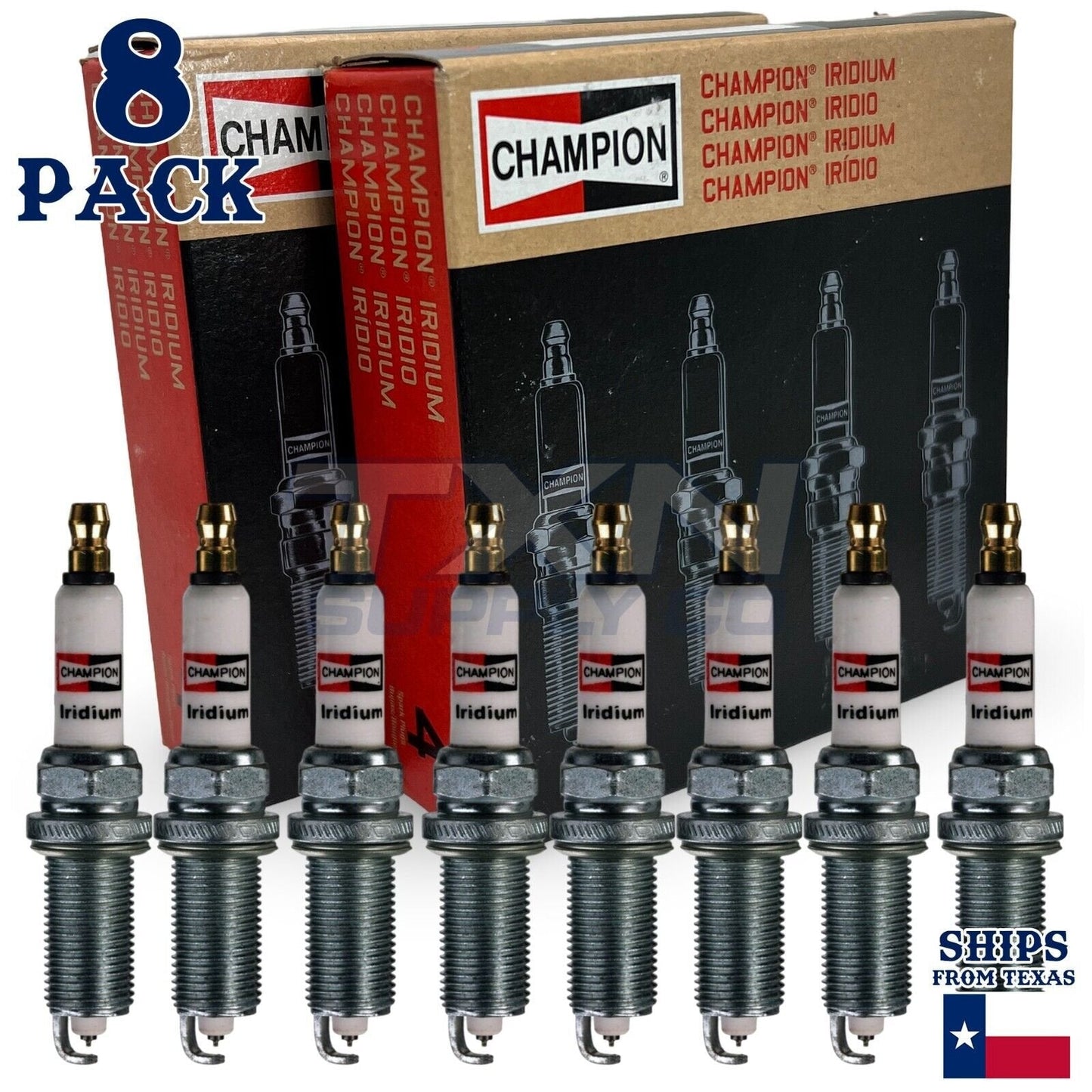 8 Pack Spark Plugs Champion Iridium For 2007-2013 GMC Sierra 1500 V8-6.2L ps