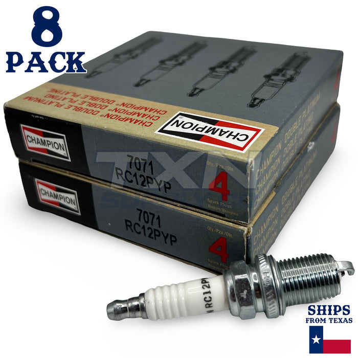 Champion 7071 Double Platinum Spark Plugs RC12PYP - 8 Pack