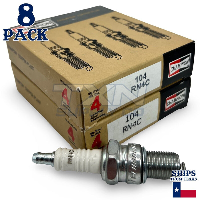 Champion 104 Copper Plus Spark Plug RN4C - 8 Pack