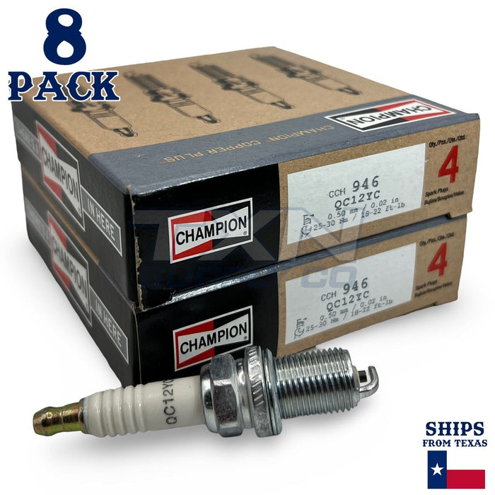 Champion 946 Copper Spark Plug QC12YC - 8 Pack