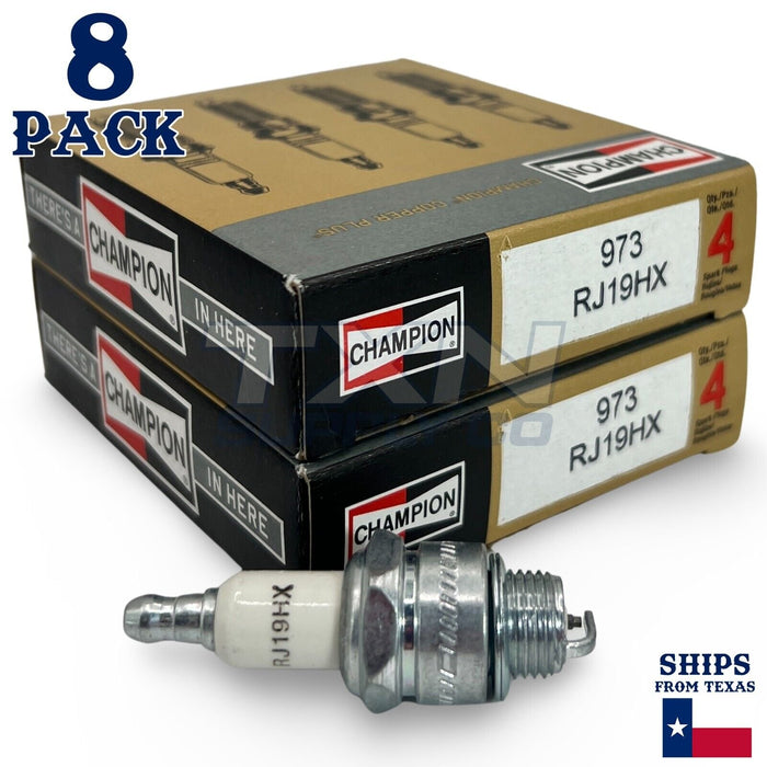 Champion 973 Copper Spark Plug RJ19HX - 8 Pack