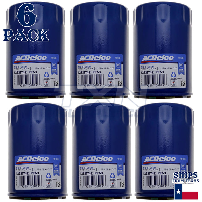 Genuine GM ACDelco Engine Oil Filter PF63 PF63F - 6 Pack