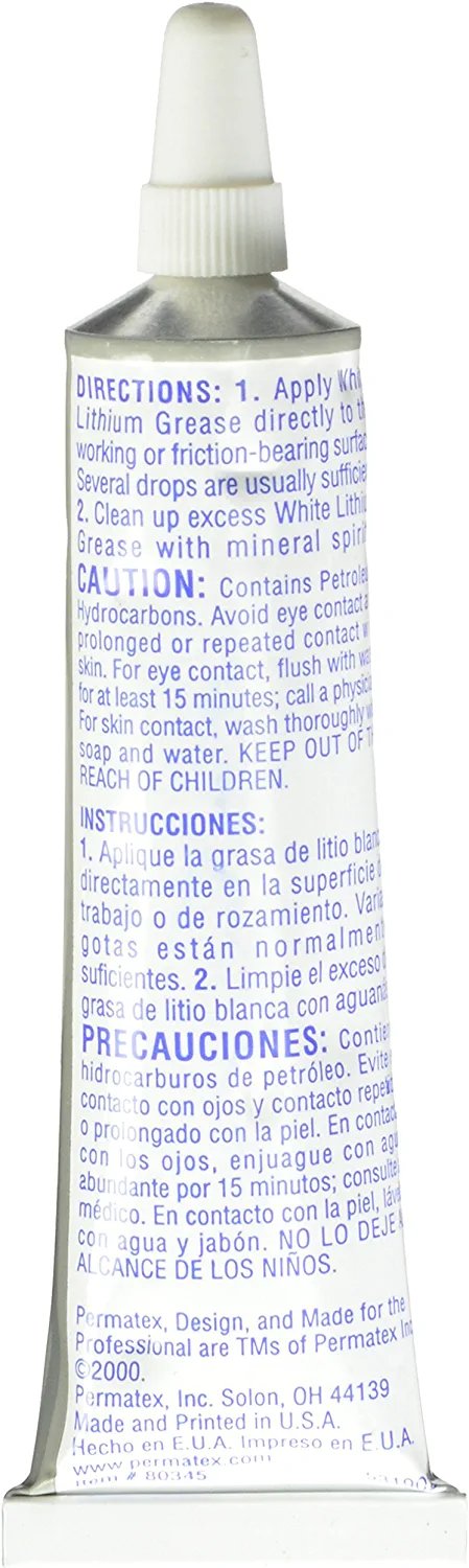 Permatex 80345 White Lithium Grease, 1.5 oz.