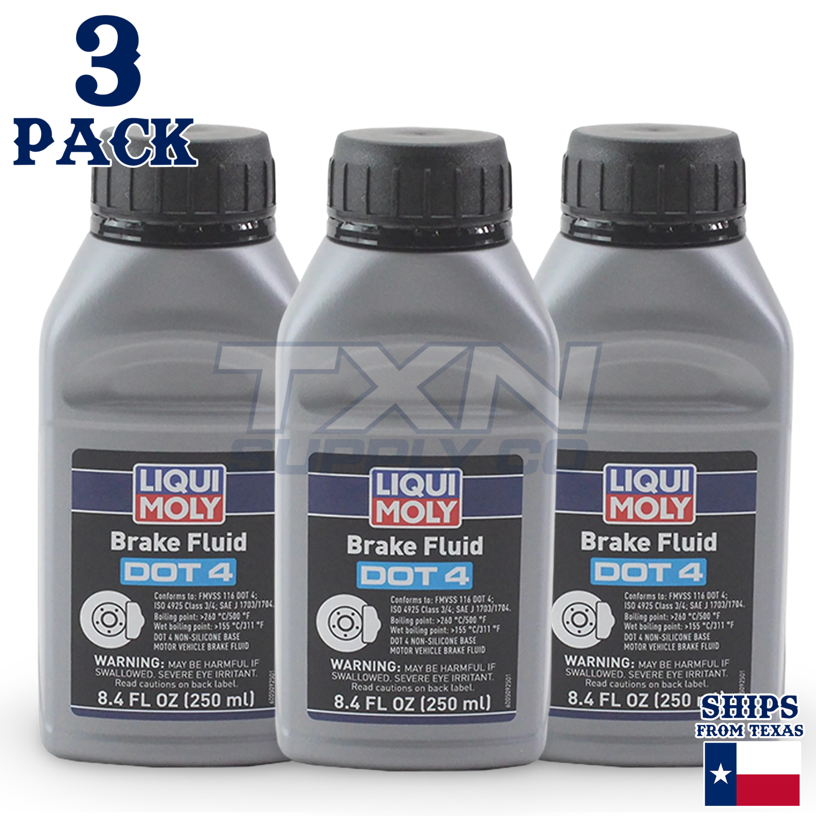 Liqui Moly 20152 Brake Fluid DOT 4 (250 ml) - 3 Pack - Image 1