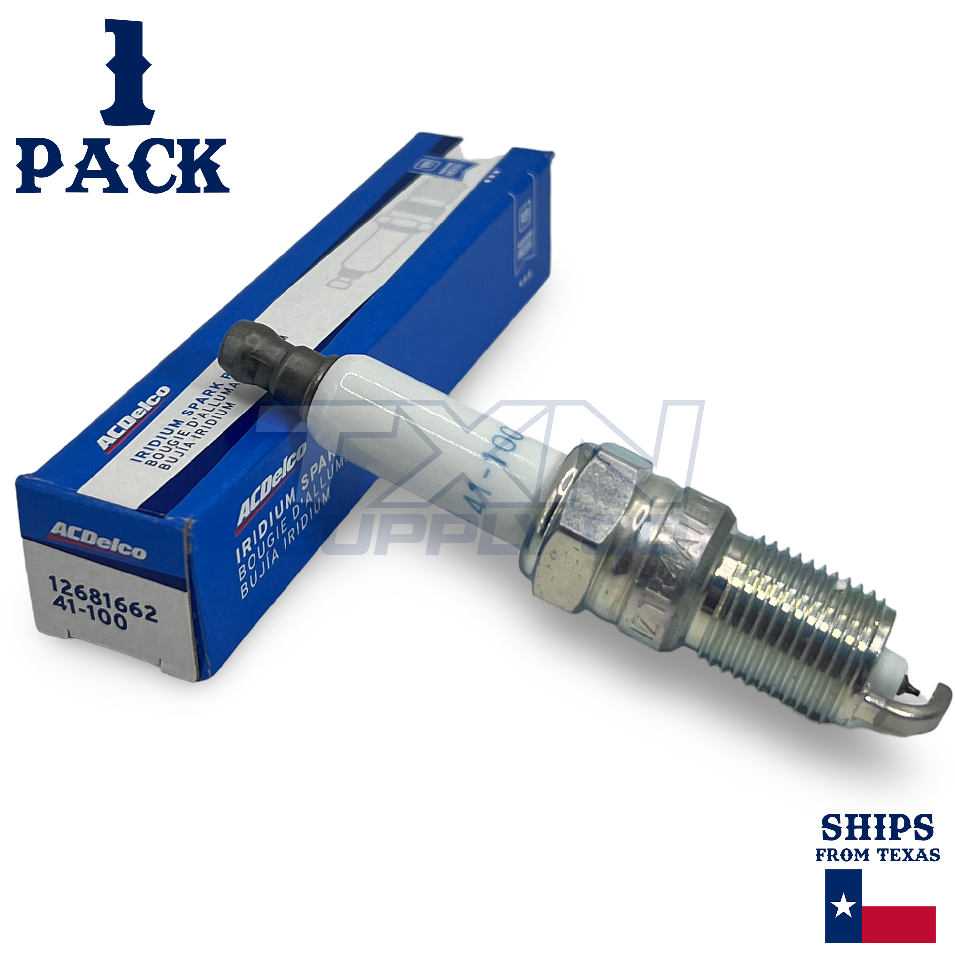 1 Pack GM ACDelco 41-100 Iridium Spark Plug 12681662 - Image 1