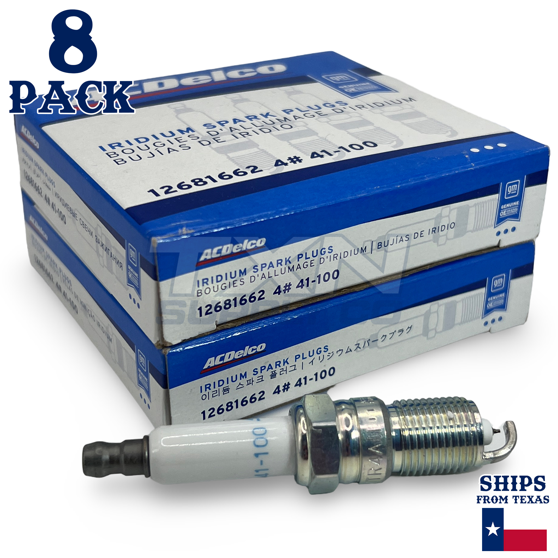 8 Pack GM ACDelco 41-100 Iridium Spark Plugs 12681662
