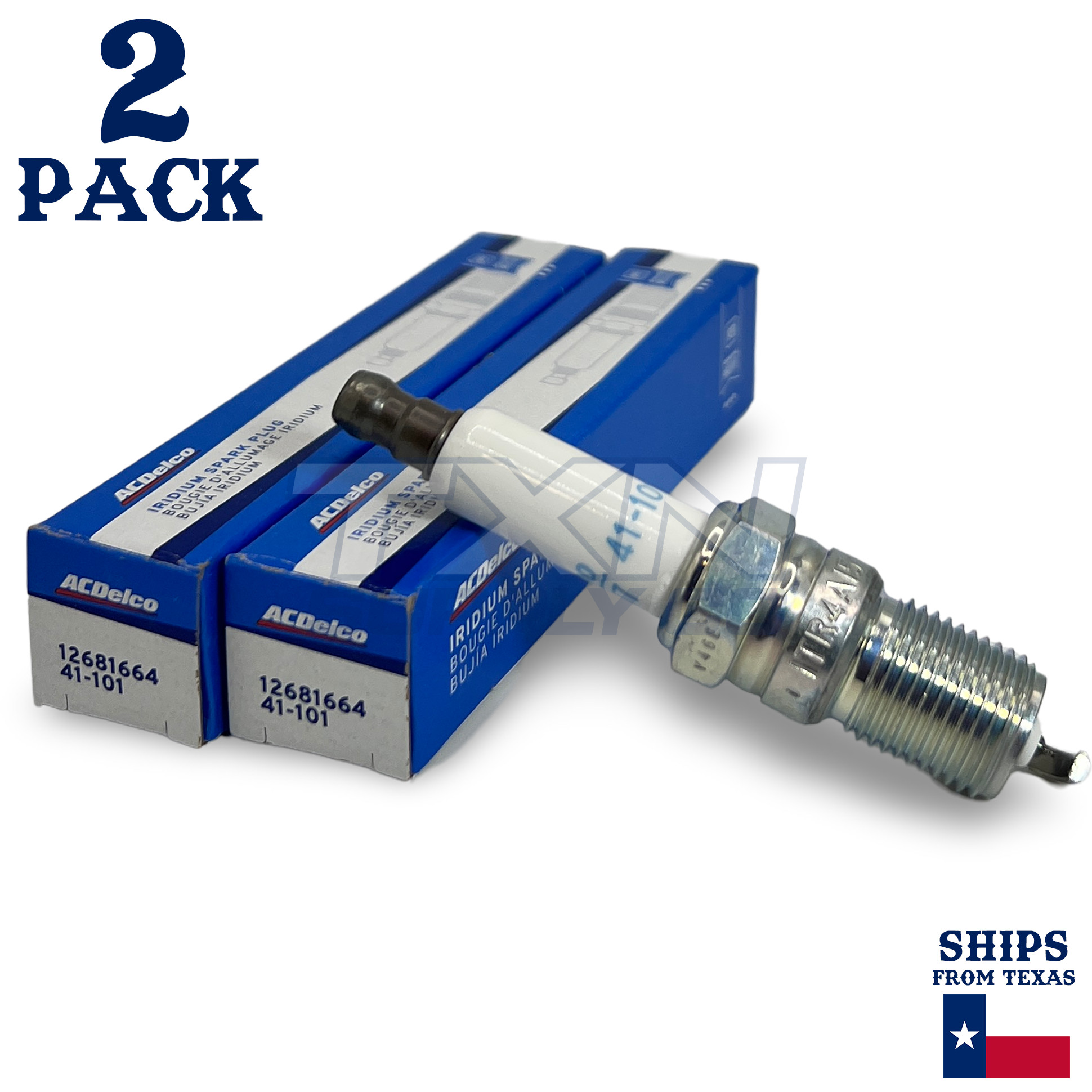 2 Pack Genuine GM ACDelco Iridium Spark Plug 41-101 - Image 1