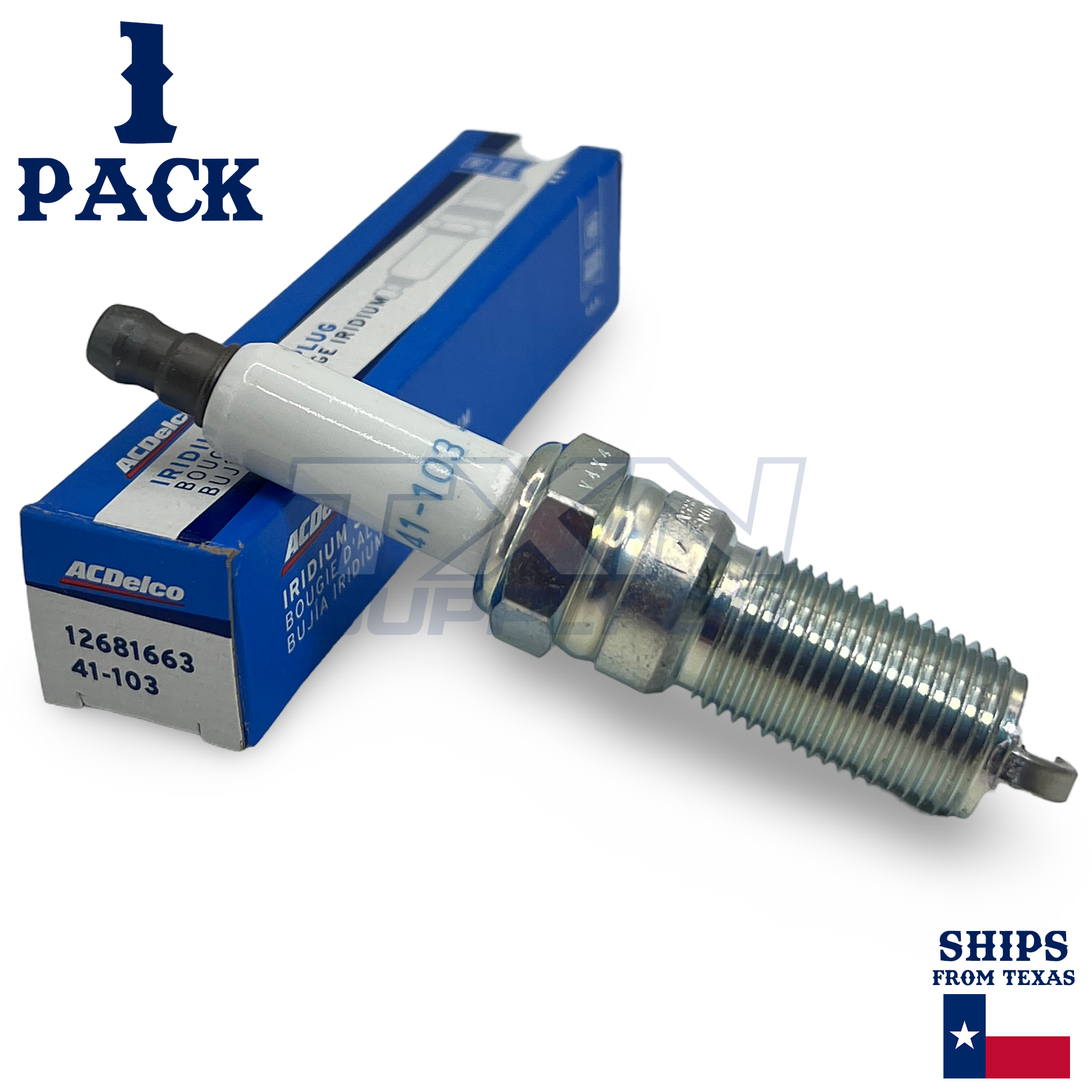 1 Pack GM ACDelco 41-103 Iridium Spark Plugs 12681663 - Image 1