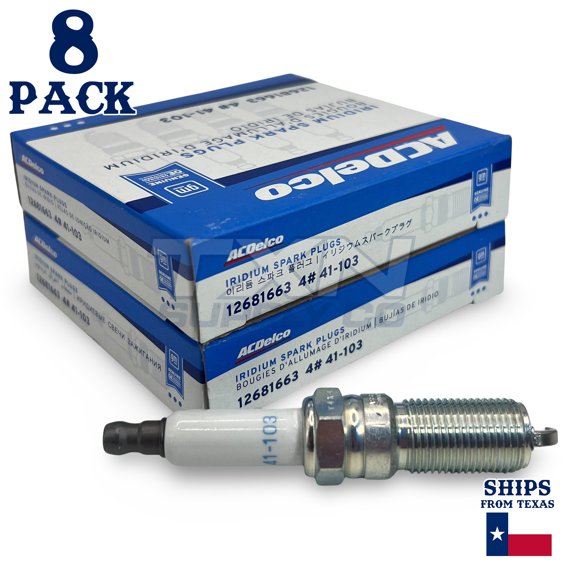 8 Pack GM ACDelco 41-103 Iridium Spark Plugs 12681663