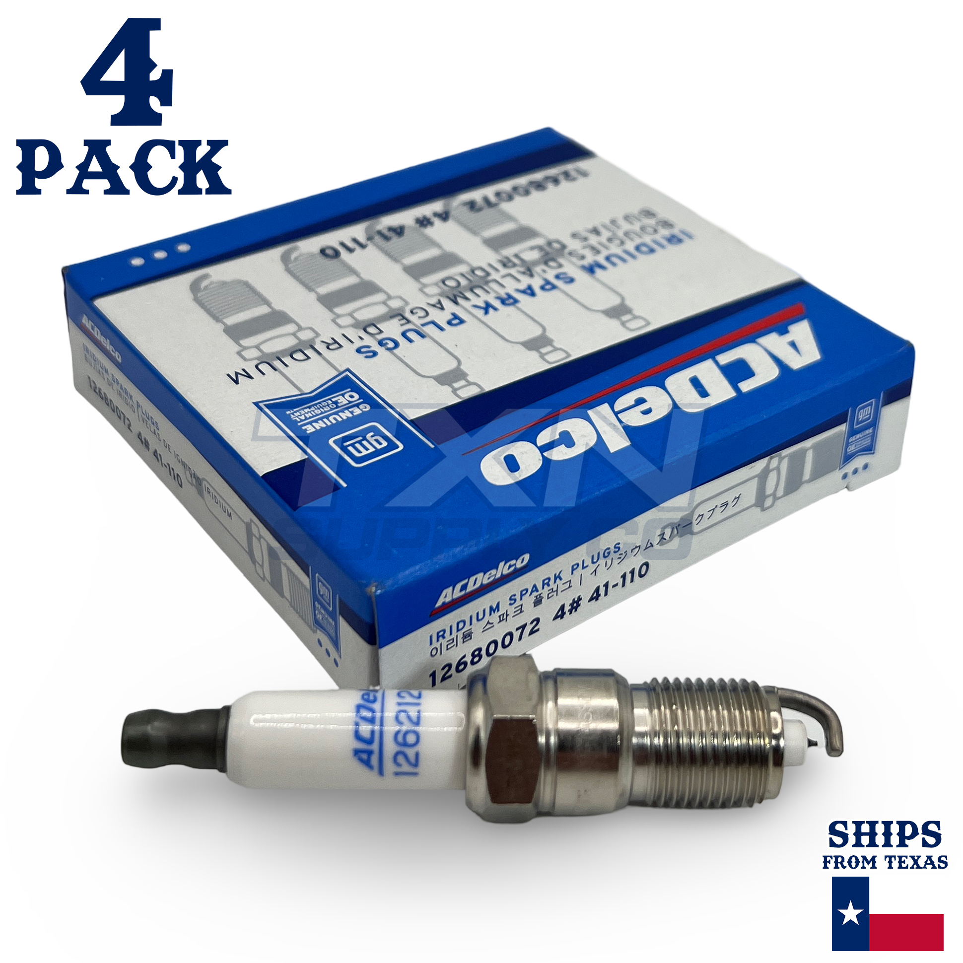 4 Pack Genuine GM ACDelco Iridium Spark Plugs 41-110 12621258 12680072 - Image 1