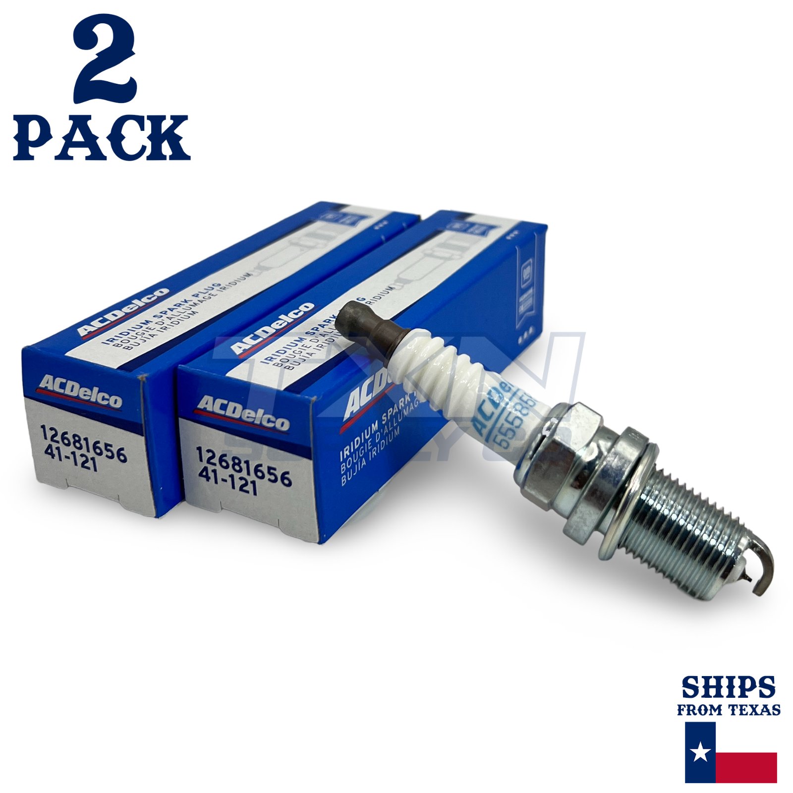 2 Pack Genuine GM ACDelco Iridium Spark Plugs 41-121 - Image 1