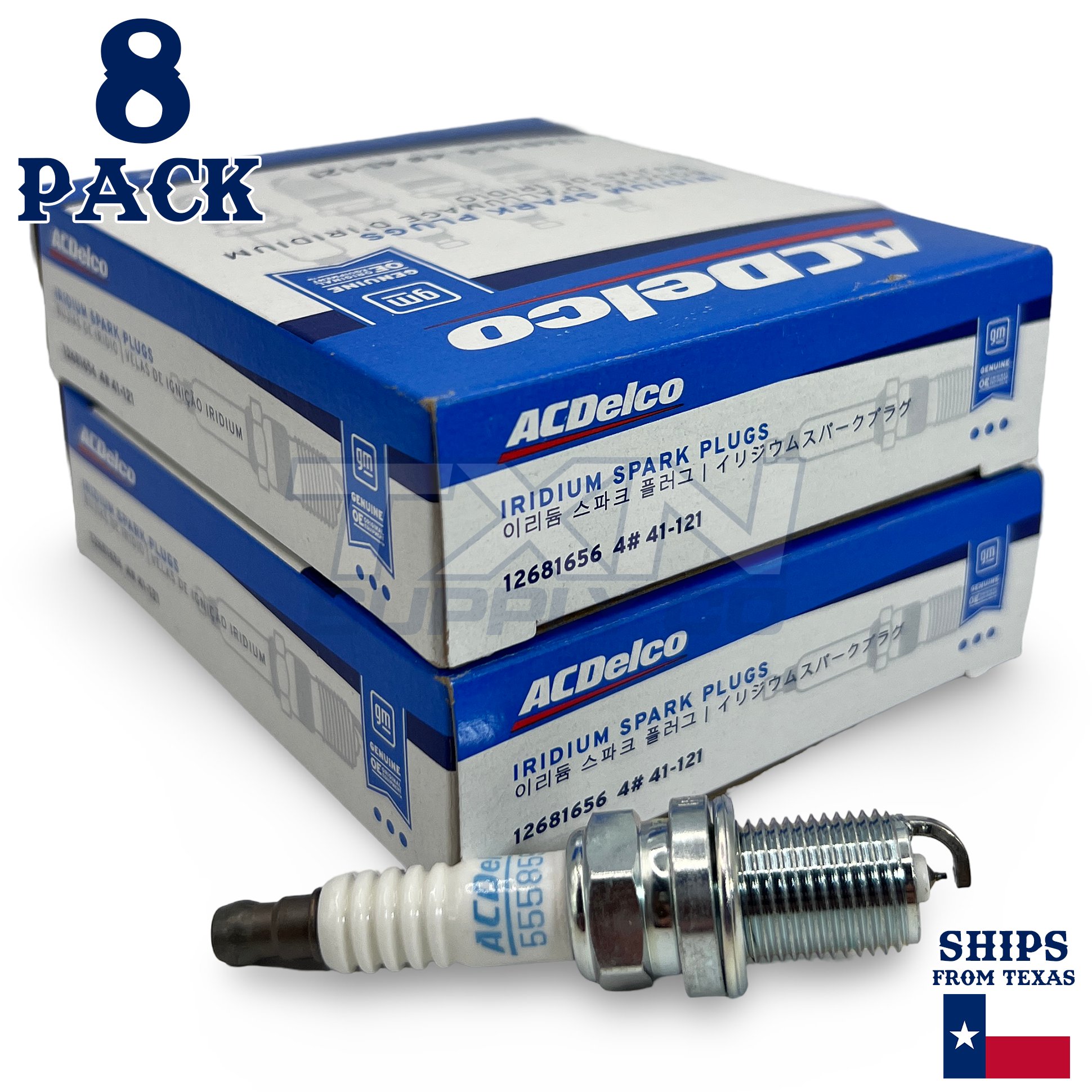 8 Pack Genuine GM ACDelco Iridium Spark Plugs 41-121 - Image 1