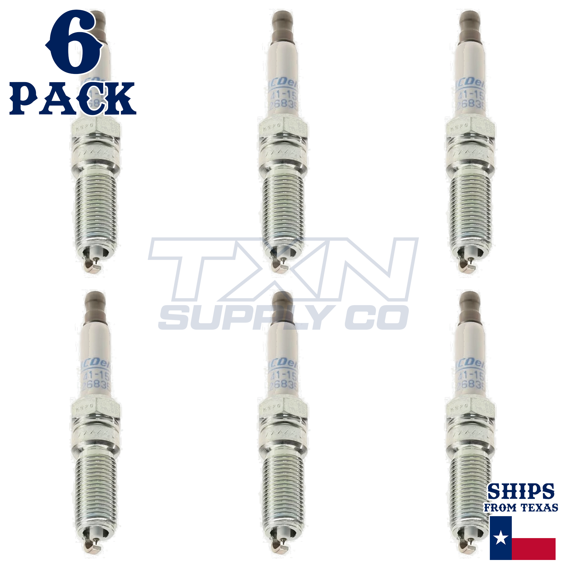 6 Pack Genuine GM ACDelco Iridium Spark Plugs 41-156 - Image 2