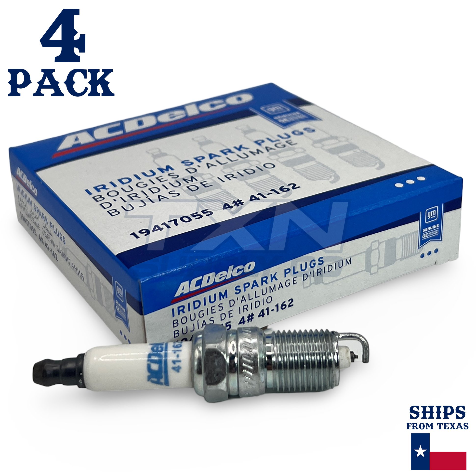 4 Pack GM ACDelco 41-162 Iridium Spark Plugs 19417055