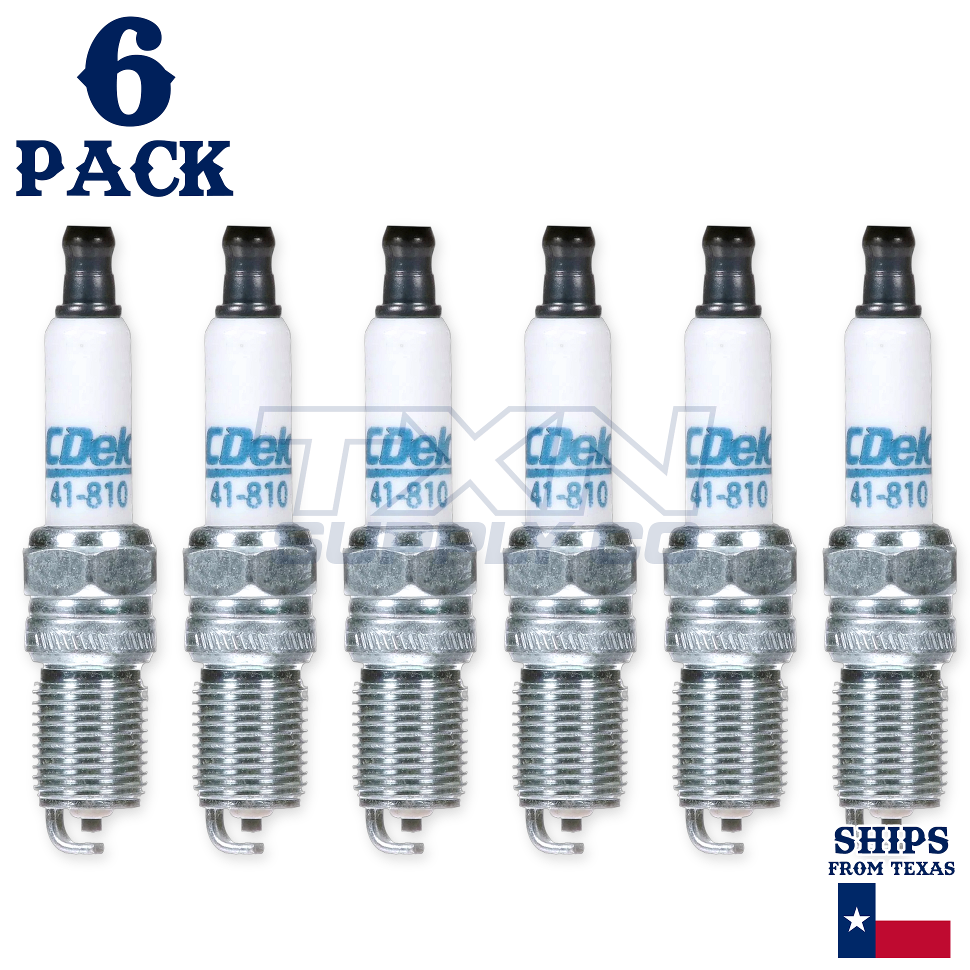 6 Pack ACDelco 41-810 Double Platinum Spark Plugs - Image 1