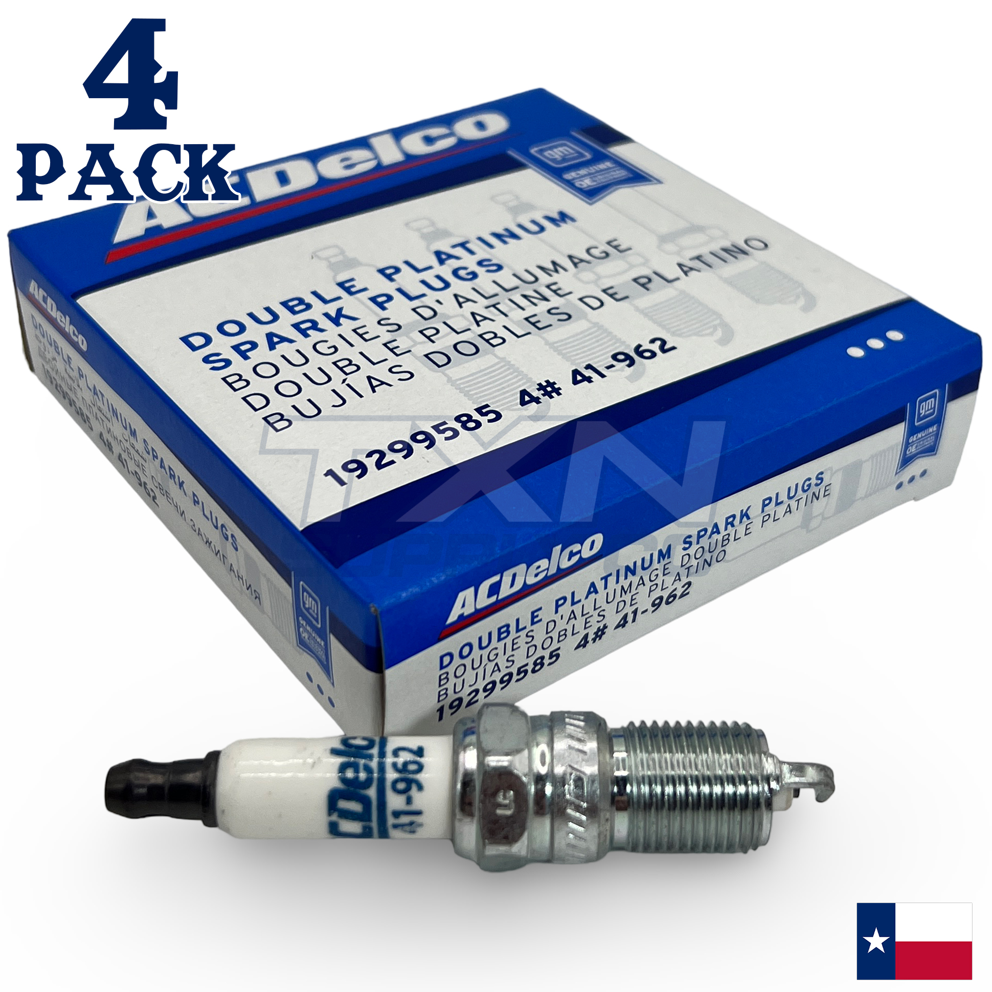 4 Pack Genuine GM ACDelco Double Platinum Spark Plugs 41-962 - Image 1