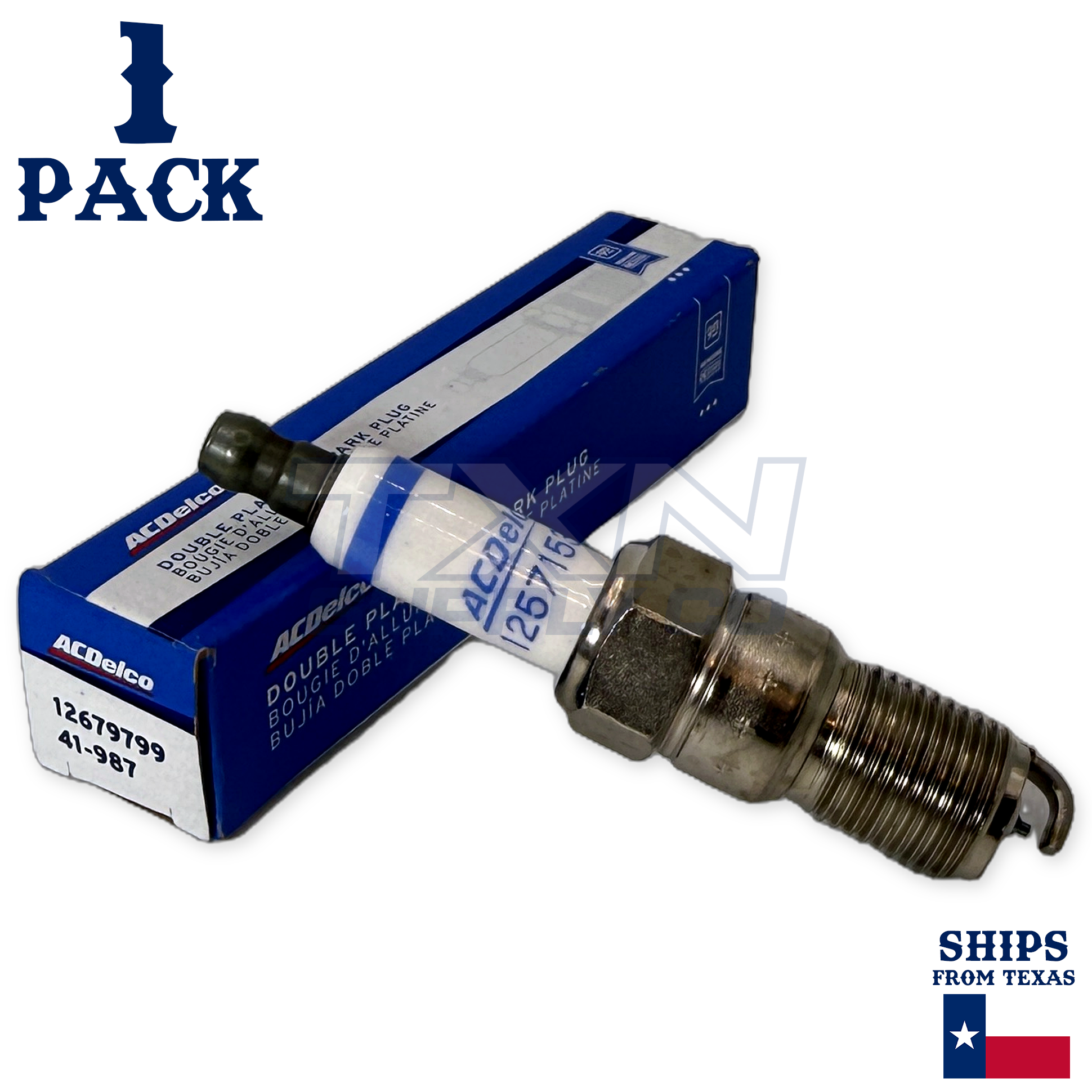 1 Pack Genuine GM ACDelco Double Platinum Spark Plug 41-987 12679799 - Image 1