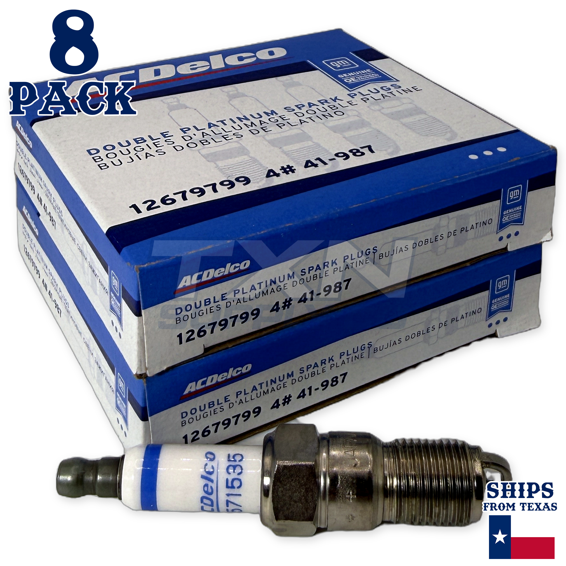 2006-2011 Cadillac Dts 4.6L ACDelco Double Platinum Spark Plugs - 8 Pack
