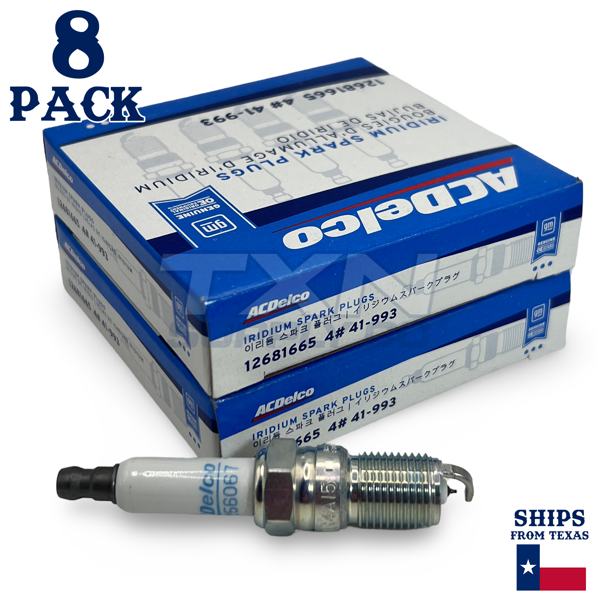 ACDelco 41-993 Iridium Spark Plug - 8 Pack - For GM 4.3L 5.0L 5.7L & 6.2L MPI - Image 2