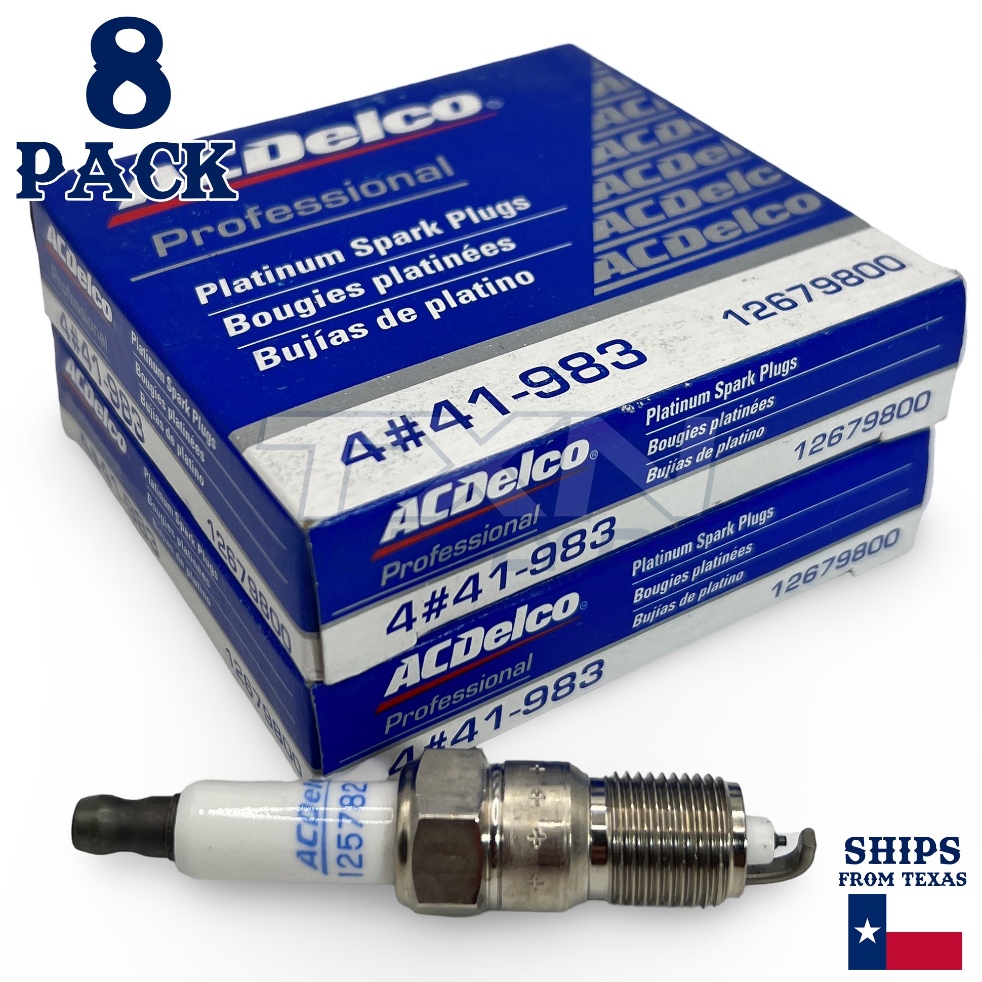 ACDelco 41-983 Platinum Spark Plug - 8 Pack - 12679800 - Image 1