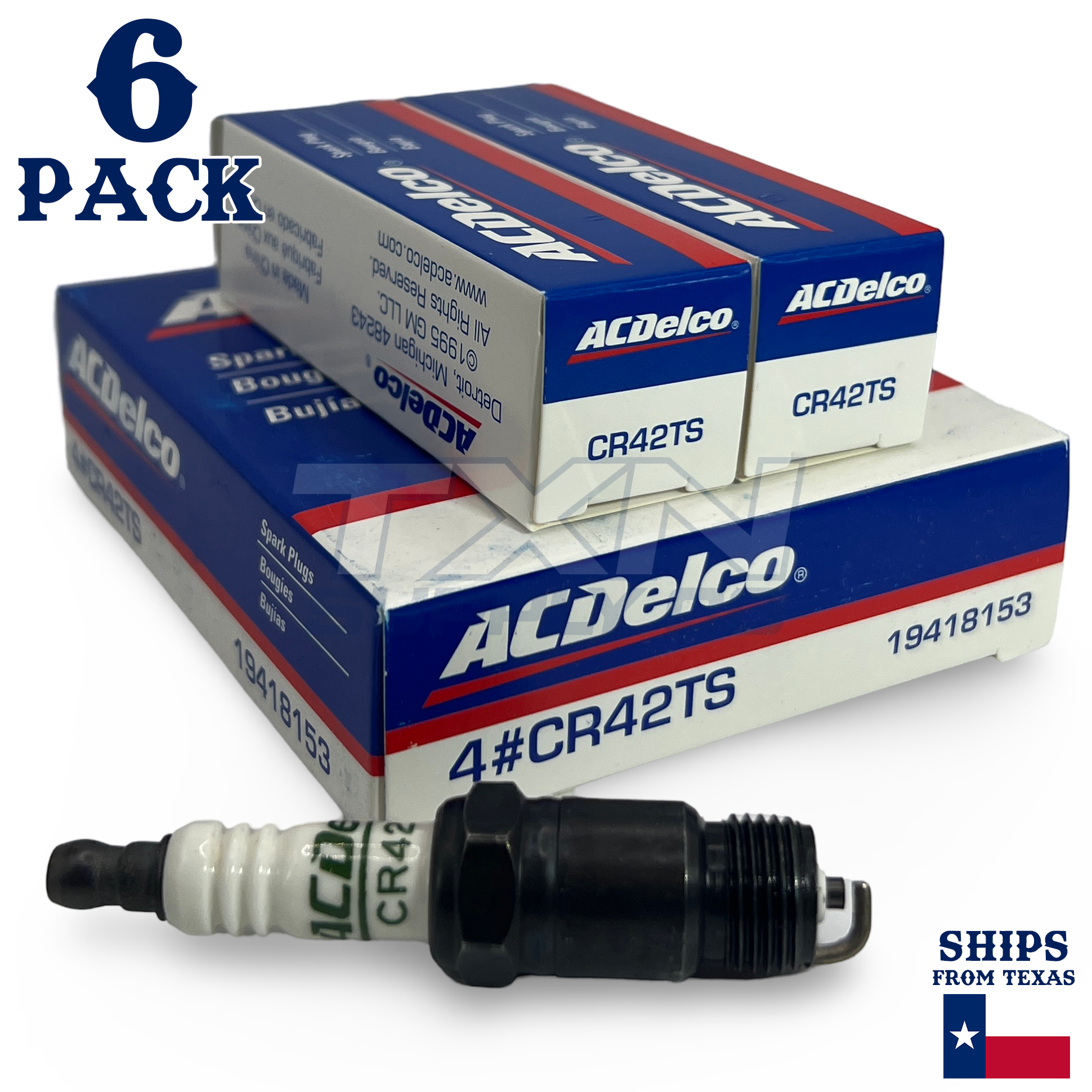 1992-1993 Oldsmobile Bravada 4.3L ACDelco Spark Plugs - 6 Pack - Image 1