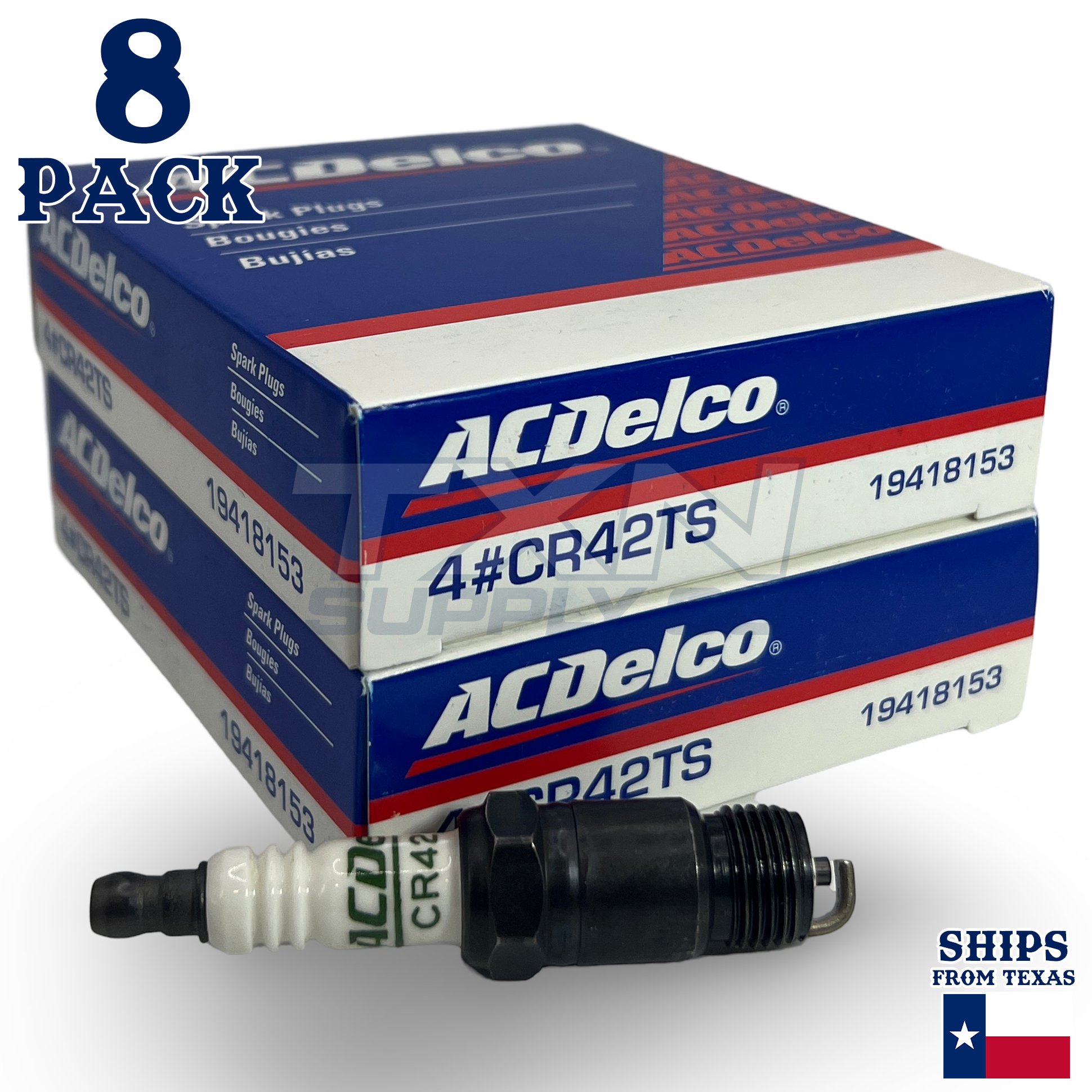 8 Pack Genuine GM ACDelco Spark Plugs CR42TS