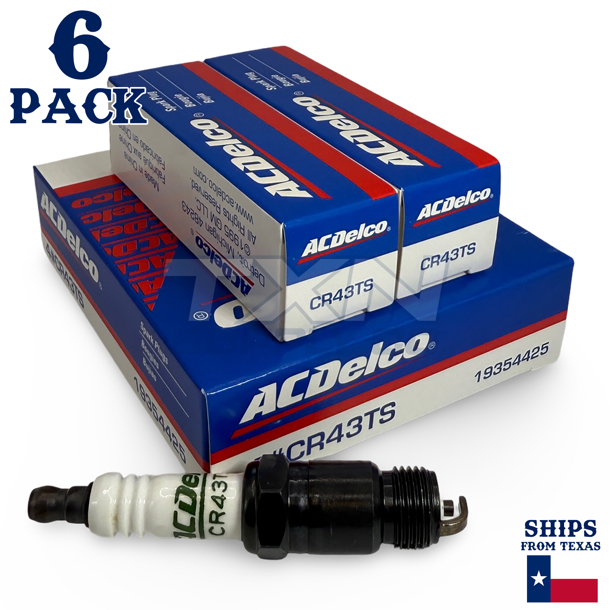 ACDelco CR43TS Copper Spark Plug - 6 Pack - 19354425 GM OEM