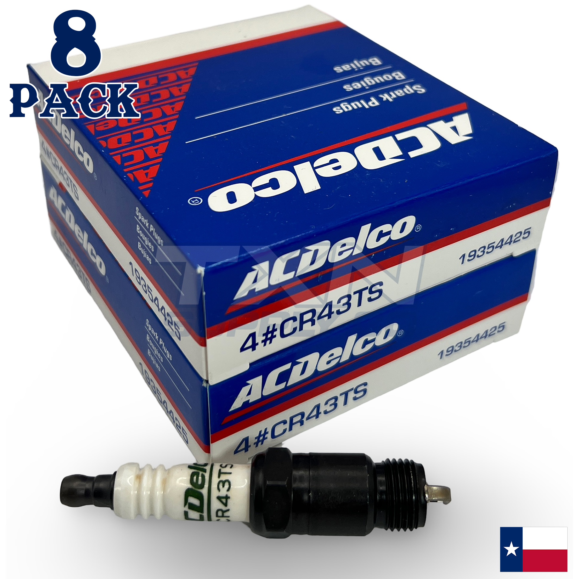 1990-1995 GMC G3500 5.7L ACDelco Spark Plugs - 8 Pack - Image 1