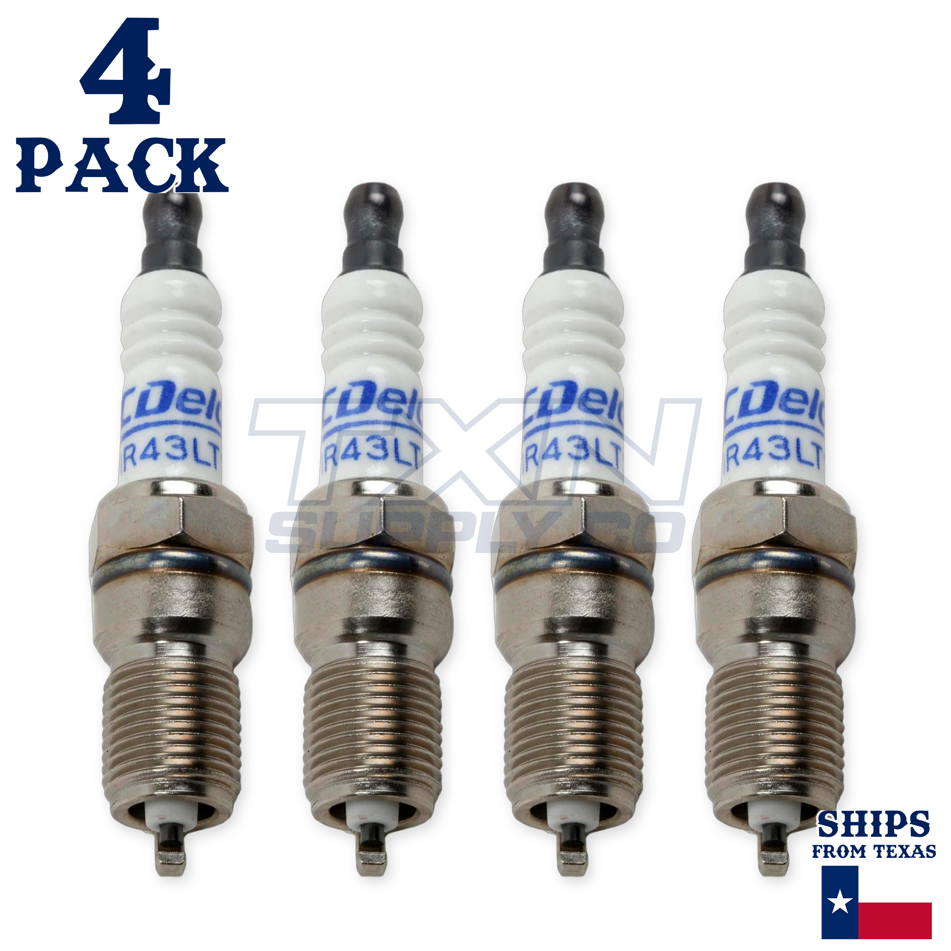 4 Pack ACDelco MR43LTS Spark Plug - For 1999-2014 Mercruiser 3.0L EST - Image 2